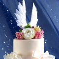 Swan wing Wedding Cake Topper For Valentines Day Decor Feather Party Supplies. 