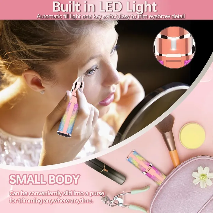 2-In-1 Rechargeable Eyebrow Trimmer And Facial Hair Remover Trimmer For Women