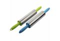 Stainless Steel Rolling Pin Dough Roller Smooth and Non Stick with Plastic Handle- Best Baking Tool. 
