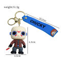 Horror Movie Child's Play Chucky Doll Key Ring PVC Keychain Pendant Figure Toys Dolls. 