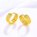 Wholesale --- 24 K Pure Gold Plated Twists Hoop Earrings for Women Fashion Jewelry. 