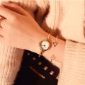 [Women Fashion Small  Bangle Bracelet Watches] [Ladies Stainless Steel Mesh Belt Quartz Watch] [Girls Minimalist Casual Watch]. 