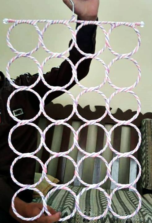 28 Rings Scarf Hanger - Dupatta Organizer Hanger - Stoller Hanging Organizer (1 Piece ) Assorted Colors