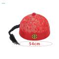Chinese Oriental Hat Silk Party Costume Cap for Dance Cosplay Photography Red 54cm. 