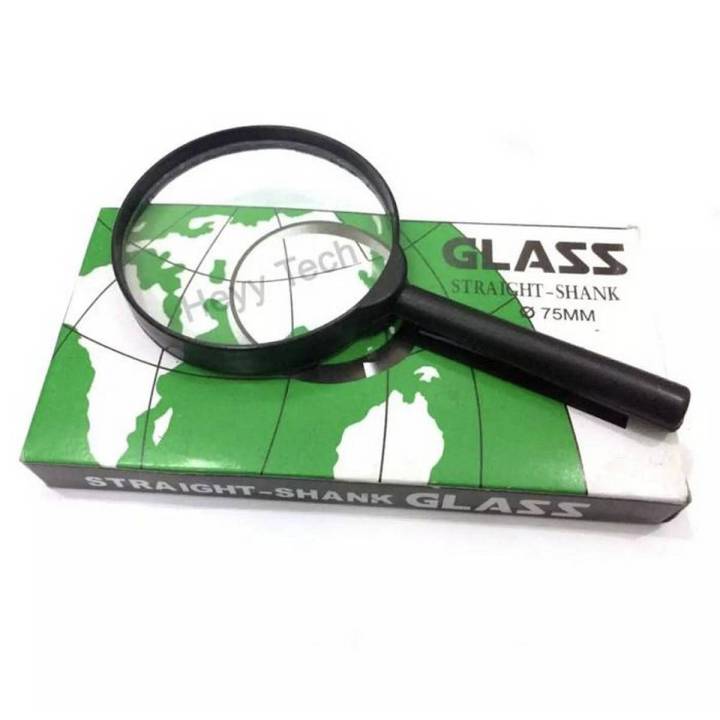 Magnifying Glass Large Size Diameter (75mm) Handheld Magnifier Glass Zoom Magnification 5x Lens For Reading And Other Uses / Color-Black