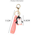 Lovely Penguin Doll Keychain Couple School Bag Pink Sweet Girl Heart Pendant ZHANGNA. 