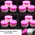 Empty Cream Containers 30 Gram Pot Cream Jars Refillable Plastic Cosmetic Containers. 