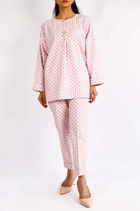 Saya - Cotton Jacquard Stitched 2 Piece (Shirt/Trouser)