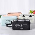 【NEW】 Kawaii Cat Pencil Case PU Leather Super Capacity School Pencil Box For Girls Stationery School Supplies. 