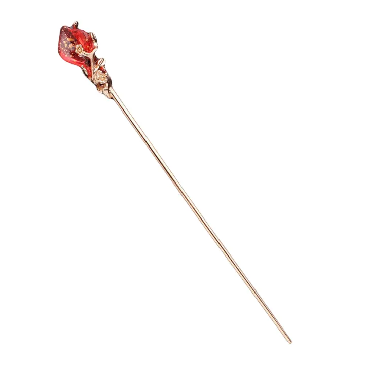 Vintage Chinese Style Hair Stick Women Metal Glaze Hair Fork Hairpin Hair Clip Cologo
