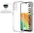 Ultra Clear Slim For Samsung A33 Shockproof Anti-Slip Grip with Best Camera Protection & Anti-Dust Plugs Back Cover Case. 