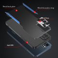 For OPPO Reno6 Pro+ 5G/Reno6 Pro Plus 5G Electroplated Metal Back Panel Soft TPU Bumper Double Shockproof Protective Cover Compatible case. 