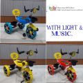 Drift Tricycle With Baby Back Standing Space & Lights, Music  Imported Made. 