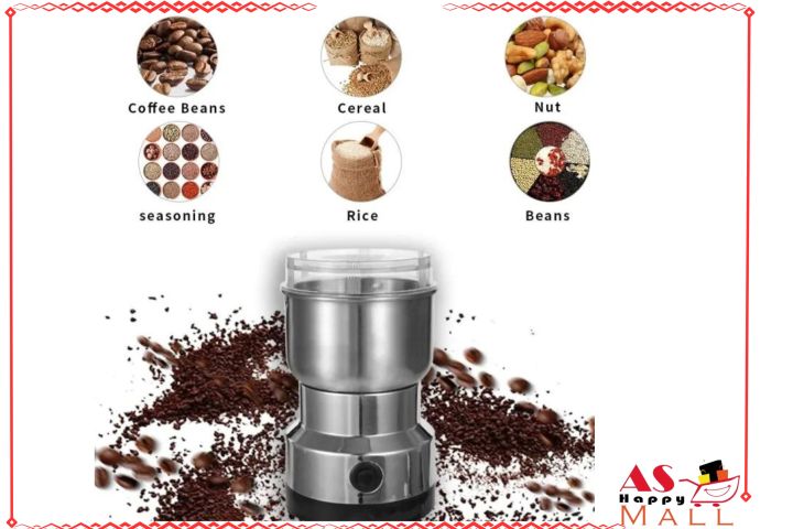 AS Happy Mall| Mini Electric Grinder: Coffee Maker, Stainless Steel Blade, Spice Kitchen, Juicer Blender, High-Quality Chutney Maker, Spice Pepper Grinder| Electric Mini Grinder For Kitchen