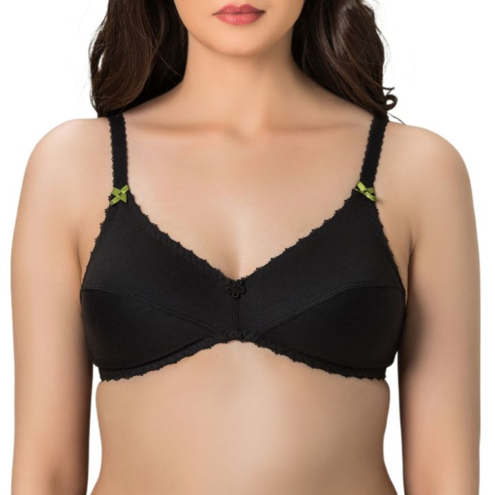 Bebelle, Klassilk, Bra for girls and women, Casual Bra, Dual Layer Bra, Black, B Cup/C Cup