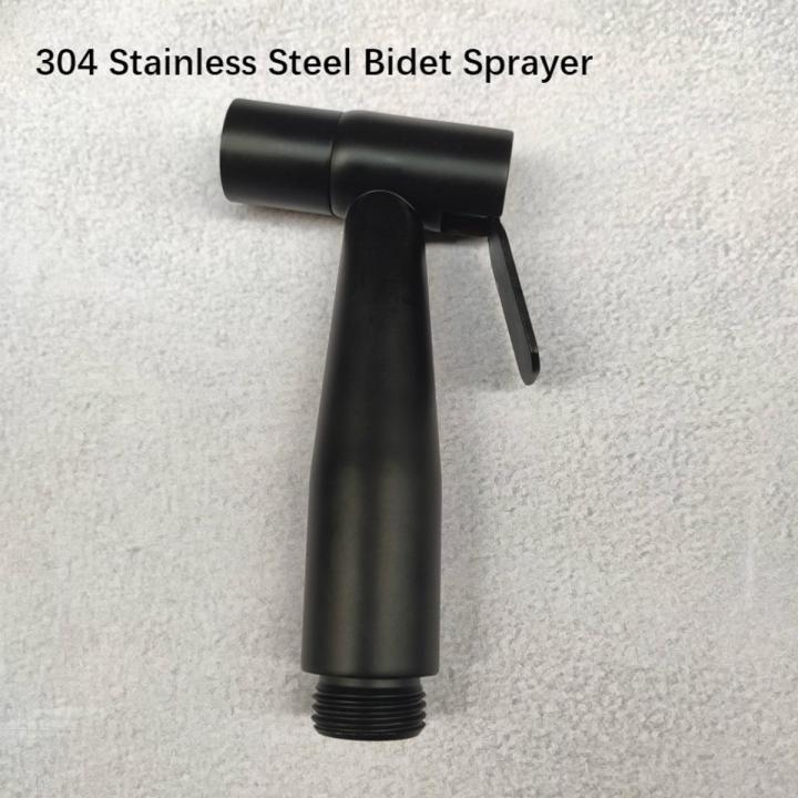 Black Toilet Bidet Sprayer Hose Holder Handheld Bathroom Water Head Pipe Replacement Kit Set Shattaf