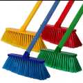 Heavy Duty Floor Cleaning Brush with 48in Long Handle Plastic Broom 16in Wide Floor Sweeper Cleaning Tool for Indoor Outdoor. 