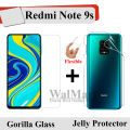 Redmi Note 9s Unbreakable Gorilla Glass Screen Protector + Back Jelly Protector Clear Soft Film Protection Hydrogel Film Protector For Redmi  Note 9s. 