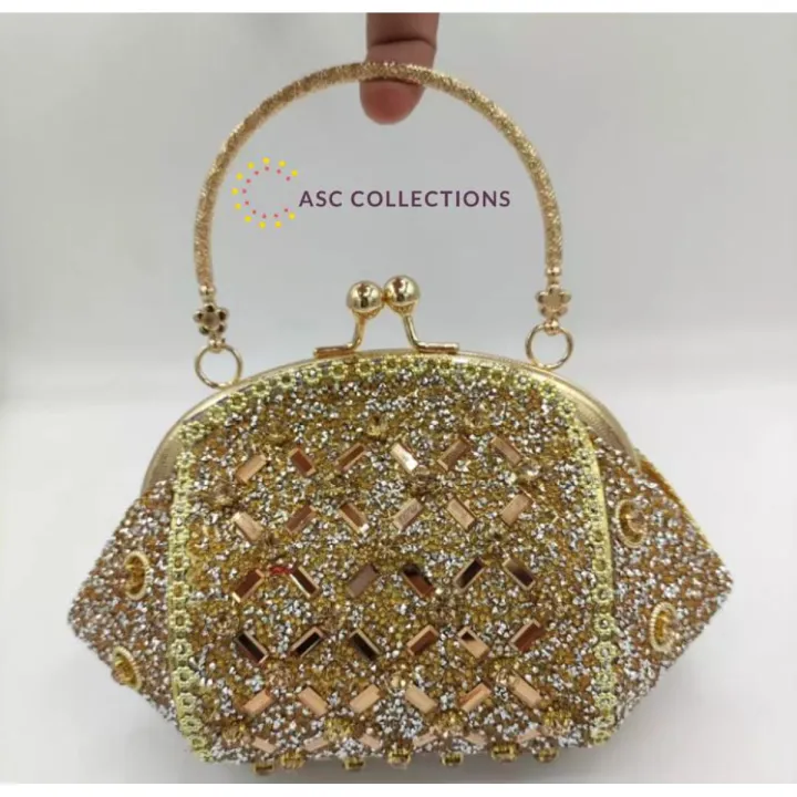 ASC%20Collection%20New%20Design%20Bridal%20Clutch%20Bag%20with%20Metal%20Frame%20and%20Fresh%20Stones%20in%203%20Colors:%20Silver,%20Golden,%20and%20More%20-%20Image%203