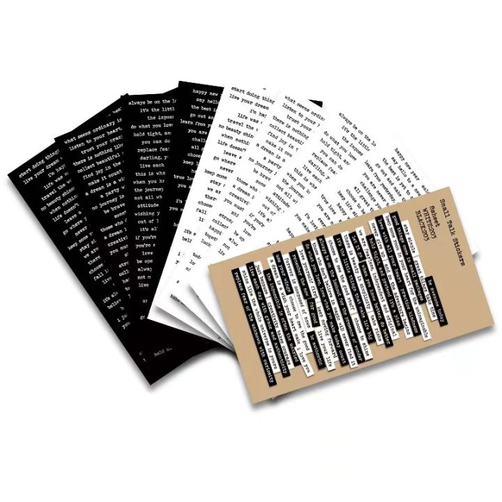 Panda Online 8Pcs English Word Small Talk Bless Saying Kawaii Aesthetic Happy Planner Diary Journal Stationery Scrapbooking Stickers