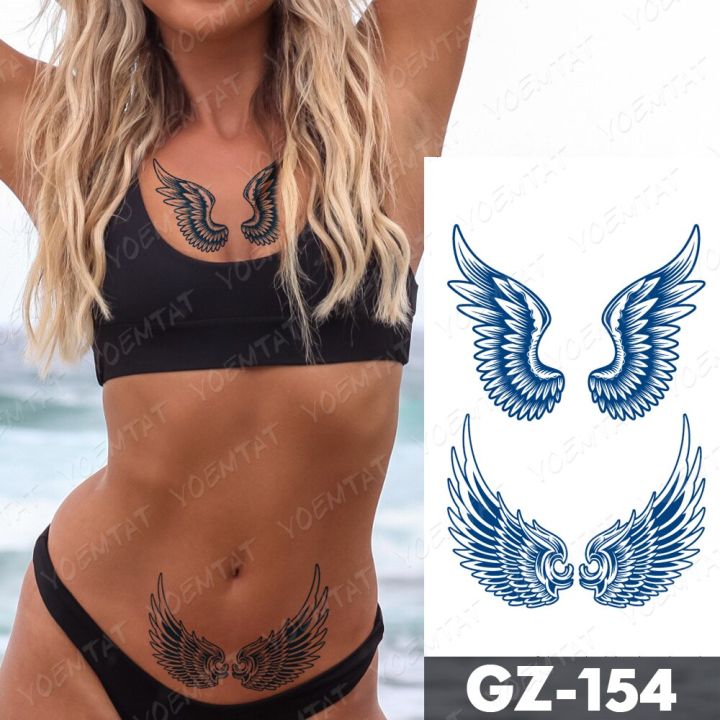 Juice Lasting Waterproof Temporary Tattoo Sticker Flower Chain Butterfly Ink Flash Tattoos Female Waist Body Art Tatoo