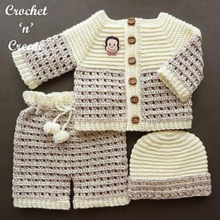 baby boys crochet dress set / woolen dress for boys
