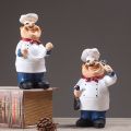 Retro Chef Model Ornaments Resin Crafts Mini Chef Figurines Home Kitchen Restaurant Bar Coffee Decor-A. 