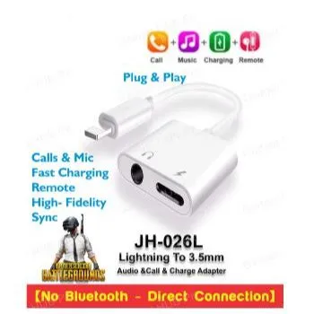 2in1%20ADAPTER%20JH-026L%20LIGHTNING%20TO%203.5MM%20PUBG%20AUDIO%20&%20CALL%20&%20CHARGE%20ADAPTER%20-%20Image%202