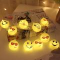 Smiley Face Fairy String Lights Battery Powered Children's Room Decoration. 