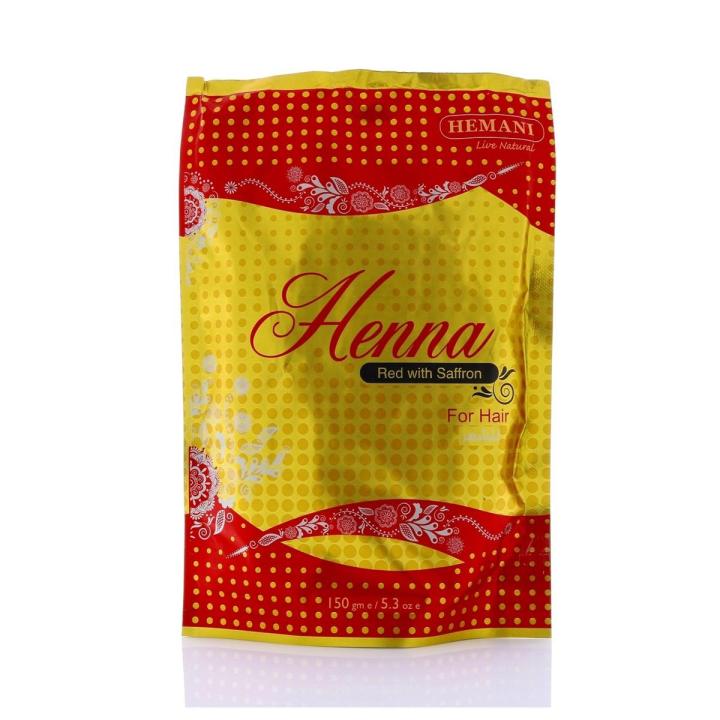 𝗛𝗘𝗠𝗔𝗡𝗜 𝗟𝗜𝗩𝗘 𝗡𝗔𝗧𝗨𝗥𝗔𝗟 - RED WITH SAFFRON HENNA POWDER 150GM