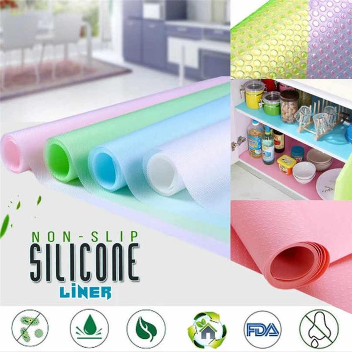 New Refrigerator Pad Washable Antibacterial antifouling Mildew Moisture Absorption Table Mat Fridge Magnet Pads 45cmx30 (Same Colours 4PCS)