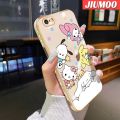 JIUMOO Casing For iPhone 6 6s 6 Plus 6s Plus Case Cute Cartoon Pattern New Plating Square Border Casing Soft Silica Gel Shockproof Phone Cases All Inclusive Camera Lens Protective Cover. 