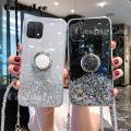 Casinglee for OPPO A16K case Shiny Ring Glitter Soft Transparent Holder Stand Back cover with String for OPPO A16K Phone cases cover Stars Moon Girls For girls and Boys. 