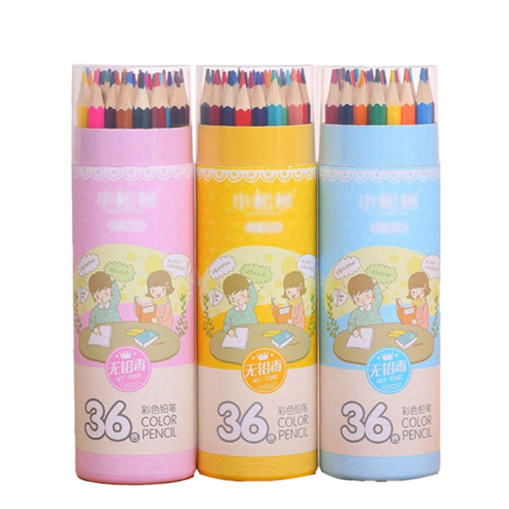 12/18/24/36 Color Multicolored Pencil Jar Non Toxic Large Size COLOR PENCIL 36 PCS SET WITH SHARPENER