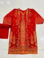 Mushif Collection 2Pcs Stiched 3D Block Printed Linen Dress For Women And Girls. 