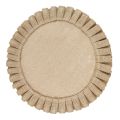 1pc Round Jute Folds Lace Placemats Natural Color Heat Insulation Pads Nordic Coaster Household Table Mats Placemats for Table. 