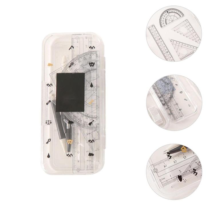 1 Set Geometry Compass Rulers Nice Safe Good Compass Drafting Tools for Student