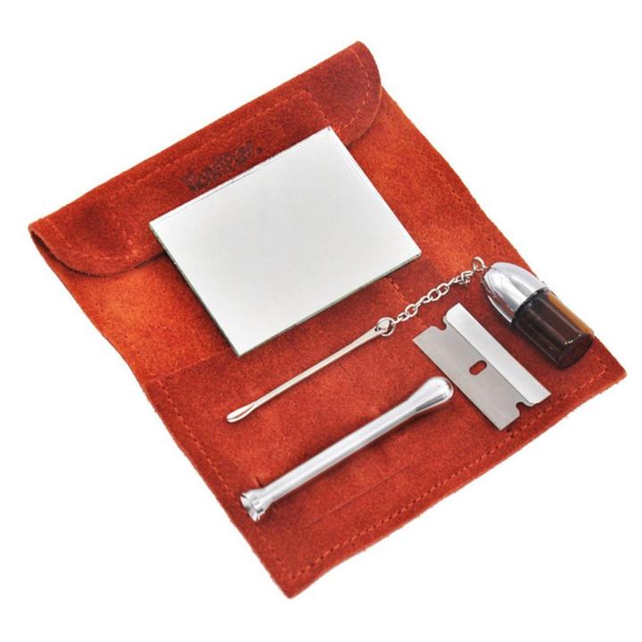 For max420 Small Size Suede Kit Snuff Sniffer Snorter Tube Powder Dispenser - red