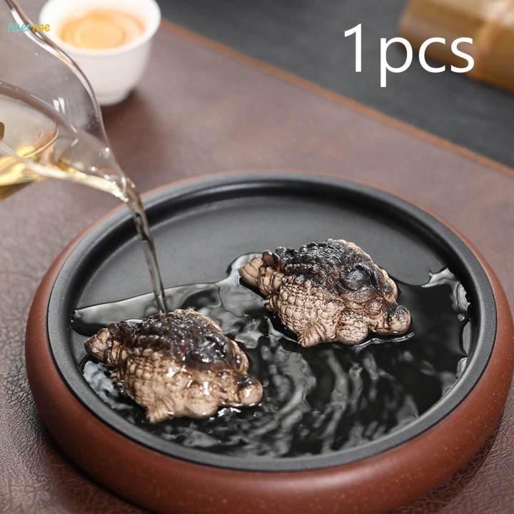 Mini Resin Alligator Sculpture Tabletop Ornament Tea Pet Miniature for ...