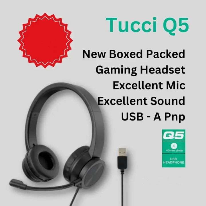 Q5 USB Wired Headphone With Microphone USB Headset Stereo Gaming