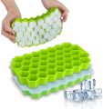 Ice Tray Easy Push Pop Out Square Silicon Ice Cubes Tray Honeycomb Shape Silicone Ice Cube Molds with Lid Flexible Tray for Refrigerator And Freezer. 