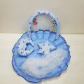 6 Pieces Baby Bedding Set With Net And Pillow / Baby Bed set with Play Gym & Toys Round shape In Cotton Stoff  In ( Blue & Pink Color ) By Fashion Galaxy. 