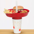 Dinner Plate with Dividers Dinner Plate Divided Plates 3-in-1 Detachable Straw Hole Easy to Clean All-in-one Tray Bowl Food Container for Snacks Drinks Snack Bowl with Removable Base. 