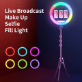 New MJ36 RGB Soft Ring LIght (36cm) Circle Photography Lighting 16 Colour Led RGB Ring Light, Phone Clip Phone Video Beauty Fill Light - Best Ring Light With Beautiful Result | Not Include Stand. 