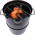 CMI Vertical Charcoal Smoker Grill 18 Inch, Heavy Duty Round BBQ Grill Multi-Function Barrel Grill For Outdoor Cooking, Black. 