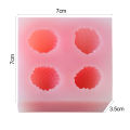 Fondant Mold 4 Cavities 3D Fruit Strawberry Silicone Mold. 