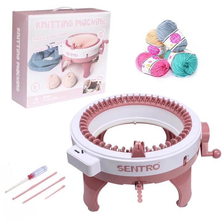 Sentro Knitting Machine 48 Pin with Row Counter and Plain/Tube Weave Conversion Key, Efficiently DIY Scarf Hat Sock