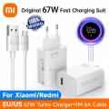 Original 100% Xiaomi Mi 67W Turbo Fast Charger With Free 6A Super Fast Turbo Charging Cable Type C for Xiaomi 11 Pro & Xiaomi 11 Ultra Mi 11T, Poco F3, Poco X3 GT, Poco F3 GT Redmi 10 Pro, Mi 10T, Poco M3-33W, 55W. 