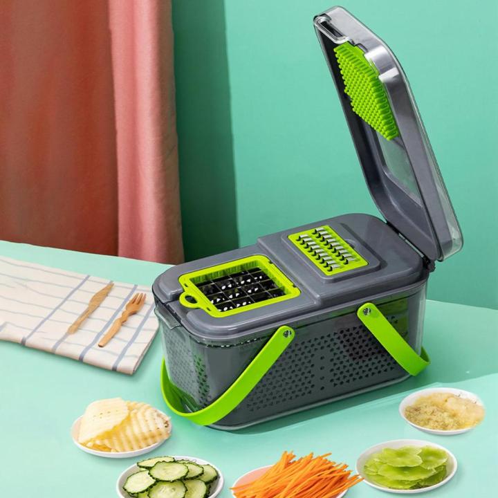22 In 1 Multifunctional Vegetable Chopper Manual Chopper with Container Food Chopper Cutter