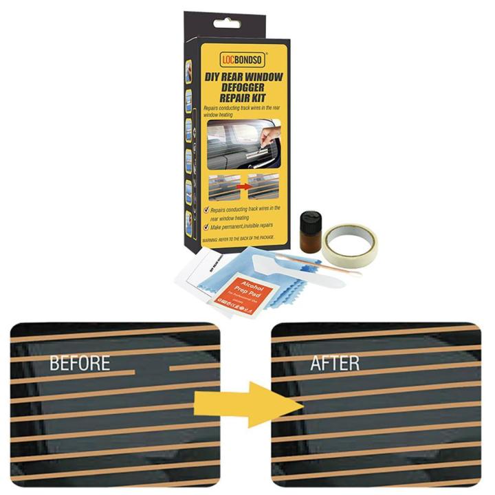 Quick Repair Car Rear Window Defogger Repair Kit Scratched Broken Window Heater Repair Universal Compound Defroster Fix Sil U0D7